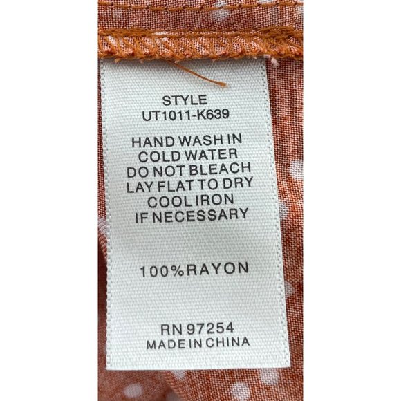 SOLD One Clothing Los Angeles Women's Size Large Orange & White Polka Dot Top - Picture 4 of 4